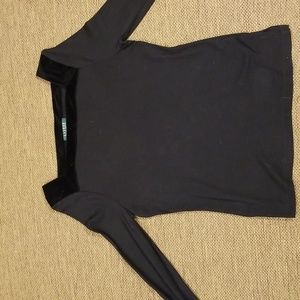 Lauren Ralph Lauren, XL, black top, with velvet neck trim